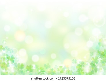 Beautiful frame of glittering abstract clover