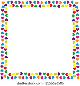 Beautiful frame of hearts