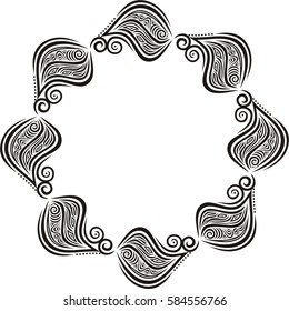 Beautiful frame of leaf. Vector illustration.