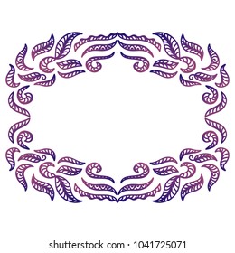 Beautiful frame of leaves. Vector illustration
