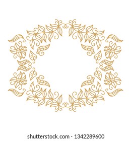 Beautiful frame of leaves. Vector illustration
