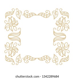 Beautiful frame of leaves. Vector illustration