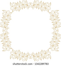 Beautiful frame of leaves. Vector illustration