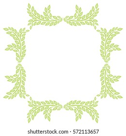 Beautiful frame of leaves. Vector illustration.