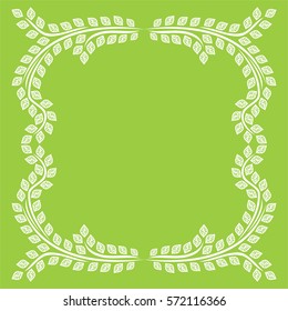 Beautiful frame of leaves. Vector illustration.