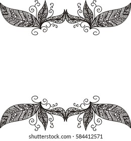 Beautiful frame of leaves. Vector illustration.