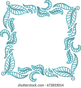 Beautiful frame of leaves. Vector illustration.