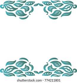 Beautiful frame of leaves. Vector illustration.