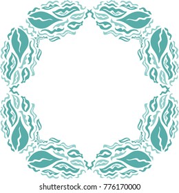 Beautiful frame of leaves. Vector illustration.