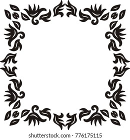 Beautiful frame of leaves. Vector illustration.