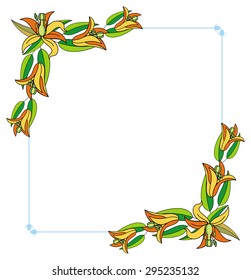 Beautiful frame with lilies