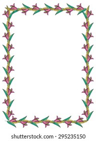 Beautiful frame with lilies