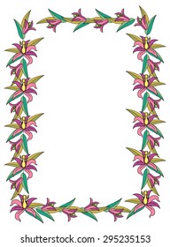 Beautiful frame with lilies