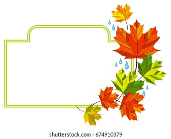 Beautiful frame with maple leaves. Vector clip art.