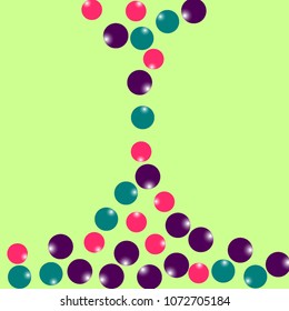 Beautiful frame of multi-colored balls on a light background