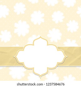Beautiful frame on a seamless background with snowflakes. Christmas and New Year greetings. Vector illustration.
