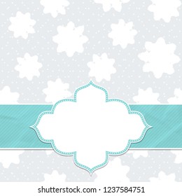 Beautiful frame on a seamless background with snowflakes. Christmas and New Year greetings. Vector illustration.
