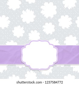 Beautiful frame on a seamless background with snowflakes. Christmas and New Year greetings. Vector illustration.
