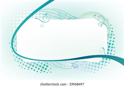 Beautiful frame ornate with blue swirls and dots