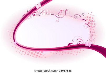 Beautiful frame ornate with pink swirls and dots