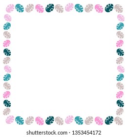 beautiful frame pattern with a place under the text on the theme of nature with the image of colorful leaves isolated on a white background