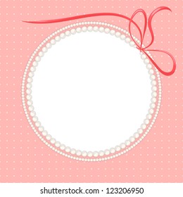 beautiful frame with pearl necklaces. vector illustration.