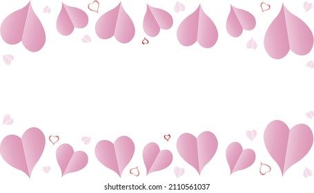 beautiful frame of red painted hearts, for Valentine's Day