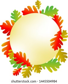 Beautiful frame round shape of autumn yellow and orange leaves