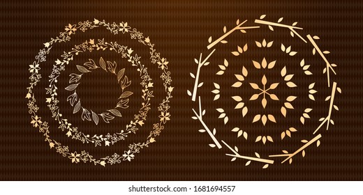 Beautiful frame set of plant motif