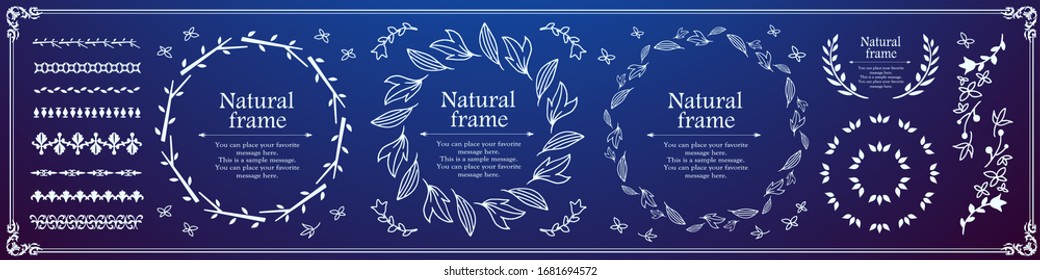 Beautiful frame set of plant motif