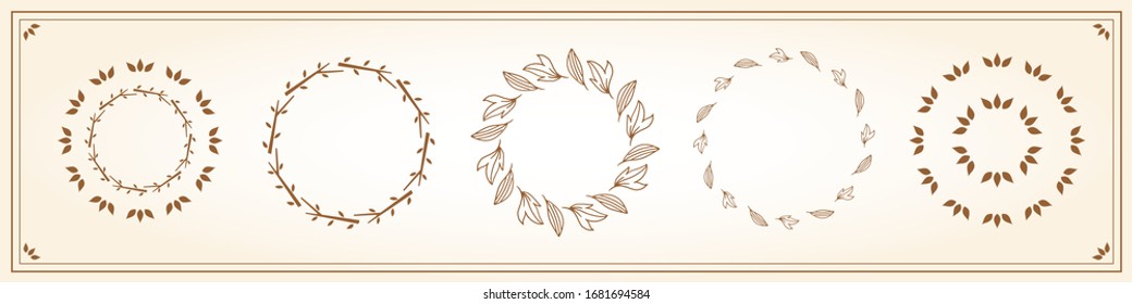 Beautiful frame set of plant motif