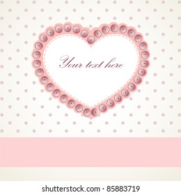 Beautiful frame in shape of heart. Element for design.