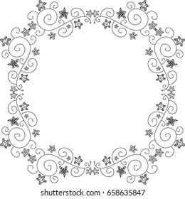 Beautiful frame of stars. Vector illustration.