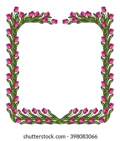 Beautiful frame with tulips