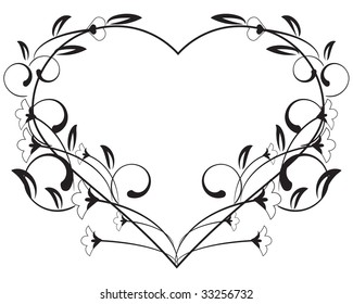 a beautiful frame of vector floral love art