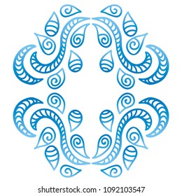 Beautiful frame of water drops. Vector illustration