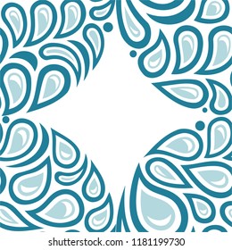 Beautiful frame of water drops. Vector illustration