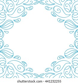 Beautiful frame of water drops. Vector illustration.