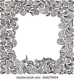 Beautiful frame of water drops. Vector illustration.