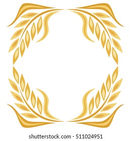 Beautiful frame of wheat ears. Vector illustration.
