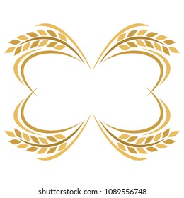 Beautiful frame of wheat. Vector illustration