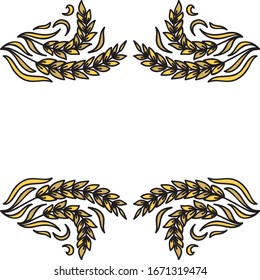 Beautiful frame of wheat. Vector illustration