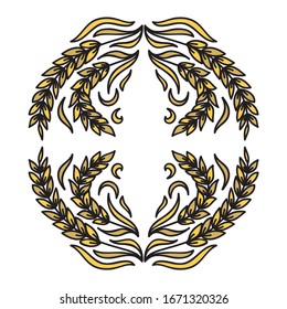 Beautiful frame of wheat. Vector illustration