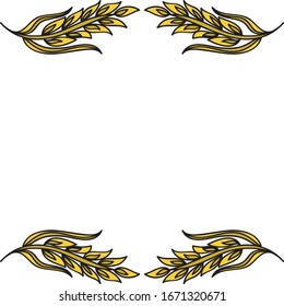 Beautiful frame of wheat. Vector illustration