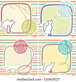 beautiful frames with cats drawn with one line