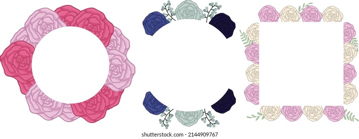 Beautiful frames with different roses.