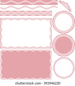 beautiful frames lace pink as a circle, square, line