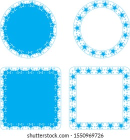 beautiful frames with stars on blue and white backgrounds