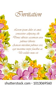 Beautiful frames for your text from the flowers. For design postcards, greeting, invitation birthday, marriage, Valentine's day, party, holiday, celebration. Vector illustration.