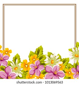Beautiful frames for your text from the flowers. For design postcards, greeting, invitation birthday, marriage, Valentine's day, party, holiday, celebration. Vector illustration.